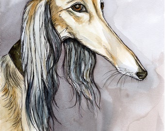 Saluki DOG PRINT