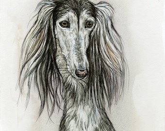 Saluki HOND AFDRUKKEN