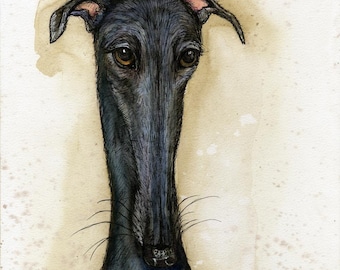 A Little Possession - Greyhound Art PRINT