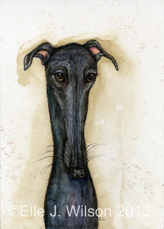 A Little Possession - Greyhound Art PRINT