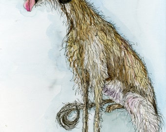 DOG ART- Lurcher Hound Dog Print