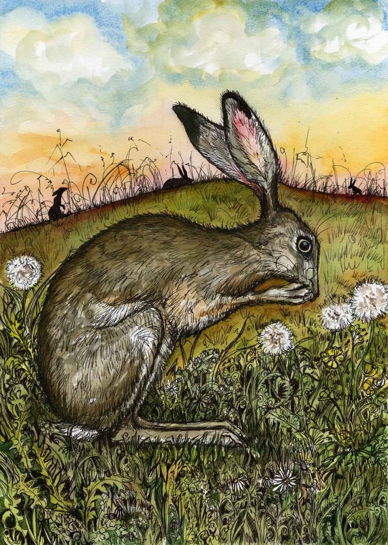 Hare Art Print Etsy UK