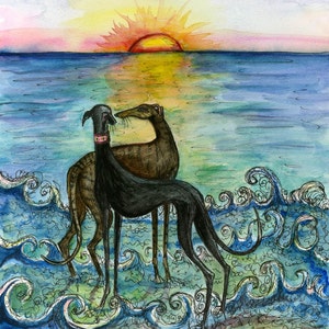 DOG ART - Greyhound -  Print