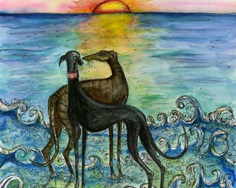 DOG ART - Greyhound -  Print