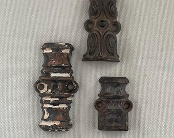Great! Antique French Cast Iron Architectural Salvage Window Opener Pieces (3)