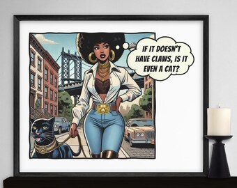 Empoderamiento de la mujer negra PNG / Arte imprimible de una mujer fuerte y segura / Arte mural con actitud divertida para camisetas, tazas, etc. / Descarga instantánea