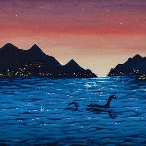 Nessie the Loch Ness monster art prints