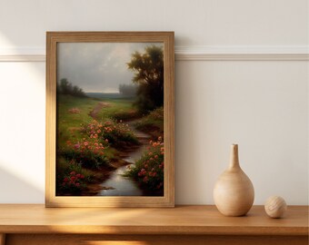 Country Serenity: Rustic Digital Download of a Pastoral Landscape