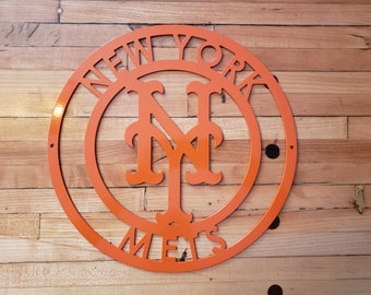 Custom Made- New York Mets - Circle Metal sign- Metal Wall Art- Garage-Yard-Mancave- MLB