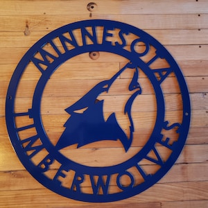 Custom Made- Minnesota Timberwolves - Circle Metal sign- Metal Wall Art- Garage-Yard-Mancave- NBA