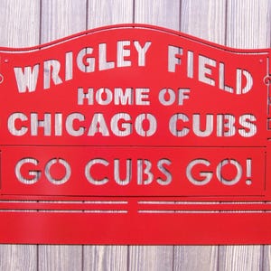 Custom Made- Wrigley Field Marquee - Chicago Cubs - Metal sign- Metal Wall Art- Garage -Mancave- MLB