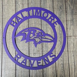 Custom Made- Baltimore Ravens - Circle Metal sign- Metal Wall Art- Garage-Yard-Mancave-
