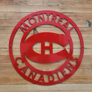 Custom Made- Montreal Canadiens - Circle Metal sign- Metal Wall Art- Garage-Yard-Mancave- NHL