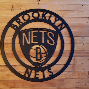 Custom Made- Brooklyn Nets - Circle Metal sign- Metal Wall Art- Garage-Yard-Mancave- NBA