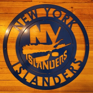Custom Made- New York Islanders - Circle Metal sign- Metal Wall Art- Garage-Yard-Mancave- NHL
