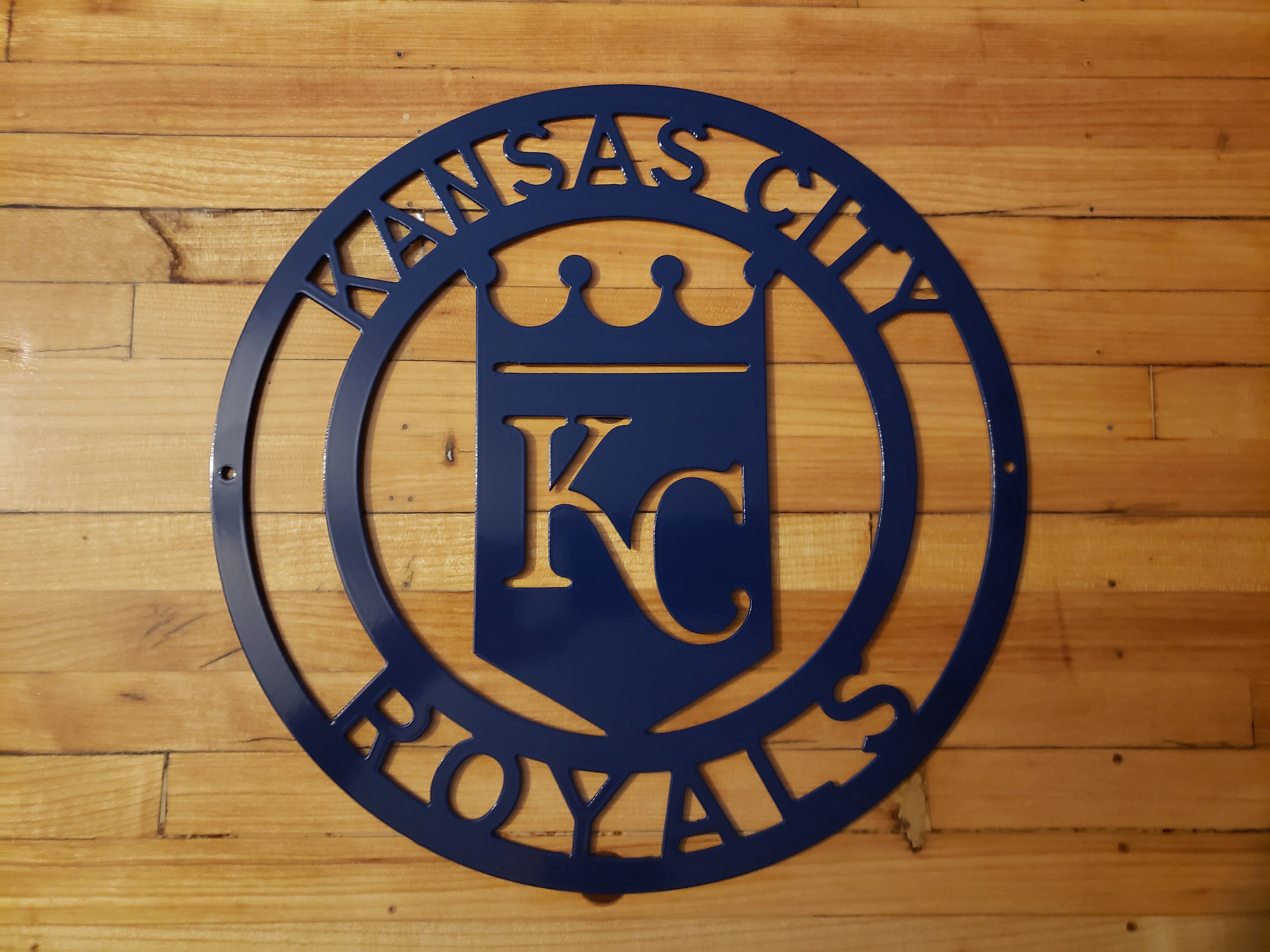 Custom Made- Kansas City Royals - Circle Metal sign- Metal Wall Art- Garage-Yard-Mancave- MLB