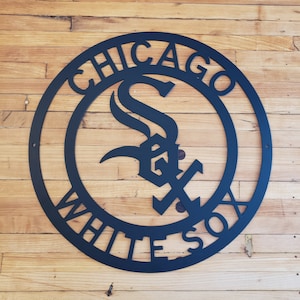 Su misura - Chicago White Sox - Segno circolare in metallo - Arte murale in metallo - Garage-Cortile-Uomo-Cave- MLB