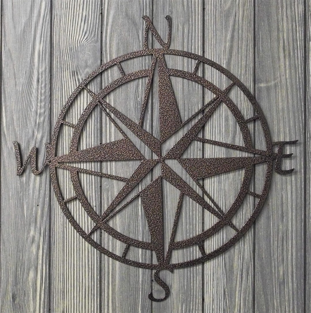 Custom Nautical Compass Metal Art – Powder Coated Wall Decor - Etsy