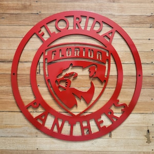 Custom Made- Florida Panthers - Circle Metal sign- Metal Wall Art- Garage-Yard-Mancave- NHL