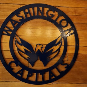Custom Made- Washington Capitals - Circle Metal sign- Metal Wall Art- Garage-Yard-Mancave- NHL