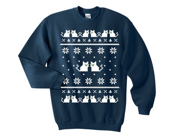 cat sweater etsy ugly cat christmas sweaters for sale
