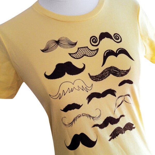 Mustache Shirt - Ladies Mustache Collection T-shirt (Sizes S, M, L, XL)