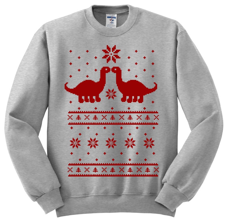 Dinosaur Ugly Christmas Sweater Holiday Sweatshirt Unisex | Etsy