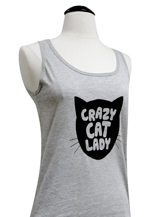Items similar to Crazy CAT LADY Tank Top Cat Sleeveless Shirt