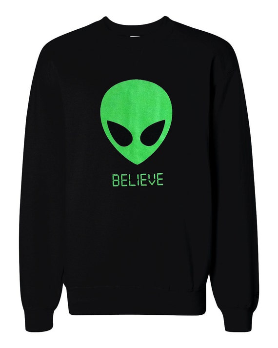 Alien BELIEVE 90's Sweater UFO Martian Crewneck | Etsy