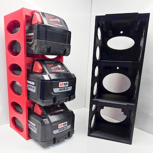 Milwaukee M18 3-bay battery holder 3D printed ABS*