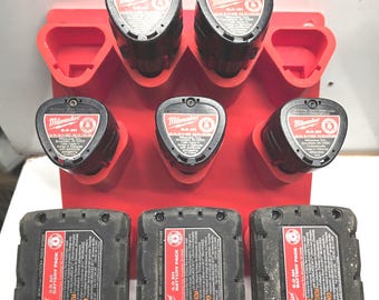 Portapilas Milwaukee M12 de 10 baterías. Impreso en 3D con ABS*.