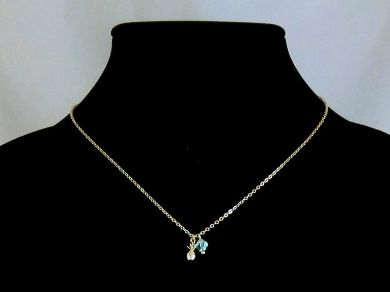 Mini Pineapple Gold Chain Necklace with Swarovski Crystal Accent image 3