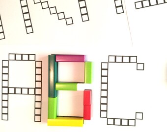 Alphabet Font for Cuisenaire Rods digital download