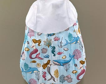 Mermaid Wall Pod Hanging Storage Solutions Bag Peg Basket Medium Whales Dolphins Ocean