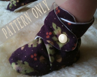 PATTERN & Tutorial for Baby Booties Soft Shoes with Gripper Sole 6-12 months