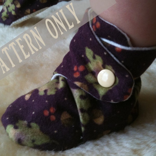 PATTERN & Tutorial for Baby Booties Soft Shoes with Gripper Sole 6-12 months