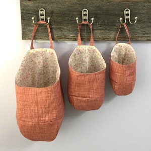 Hanging Pod Storage Bag Basket pdf Beginner Sewing Pattern Easy SM, MD, and LG image 5