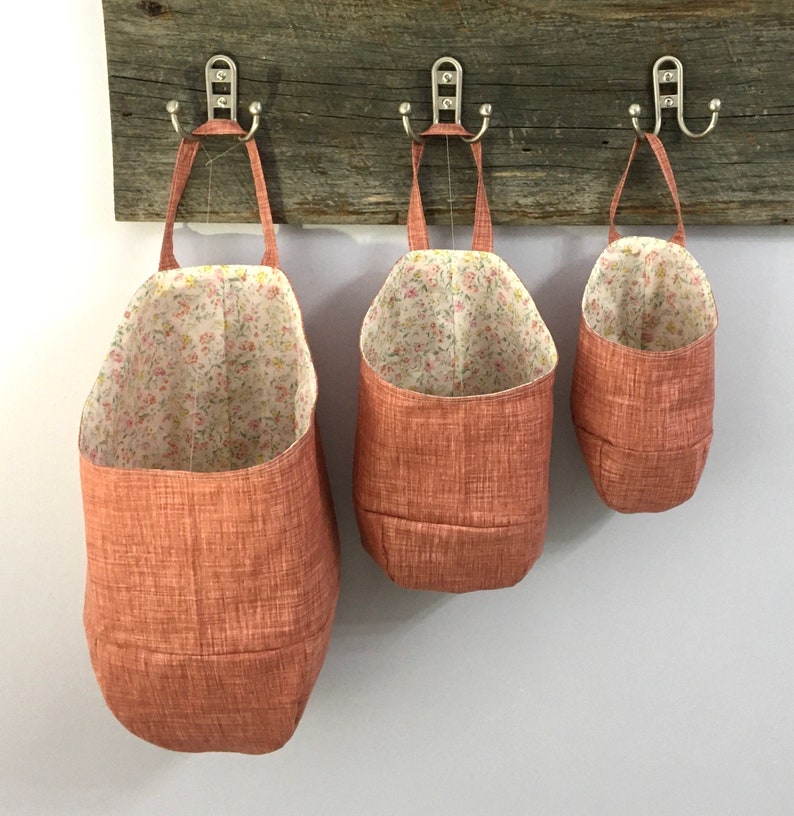 Hanging Pod Storage Bag Basket pdf Beginner Sewing Pattern Easy SM, MD, and LG image 5