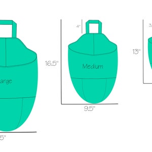 Hanging Pod Storage Bag Basket pdf Beginner Sewing Pattern Easy SM, MD, and LG image 7