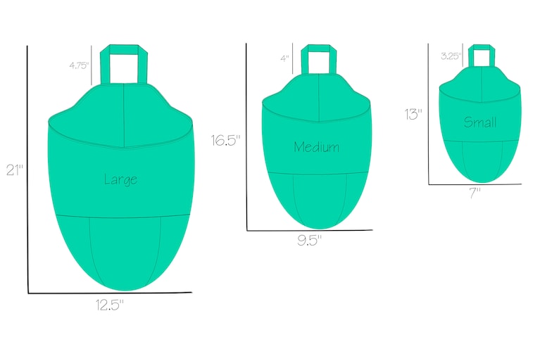 Hanging Pod Storage Bag Basket pdf Beginner Sewing Pattern Easy SM, MD, and LG image 7