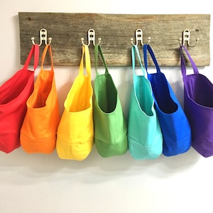 Medium Hanging Pod Storage Basket Bags Rainbow Primary