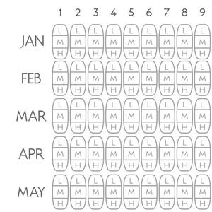 Period Tracker Moon Cycle Printable Menstruation Log Landscape orientation