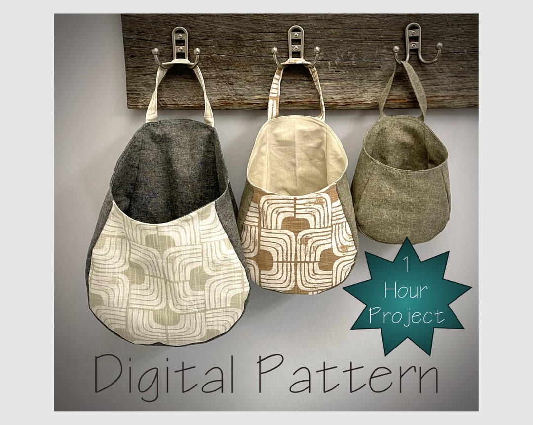Peg Basket Hanging Pod Bag Pdf Pattern Easy SM, MD, and LG Easy and