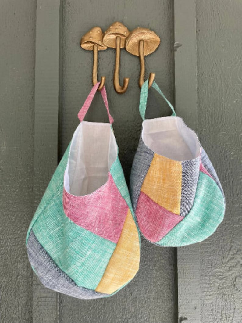 Peg Basket Hanging Pod Bag pdf Pattern Easy SM, MD, and LG Easy and Fast Storage Organization image 2