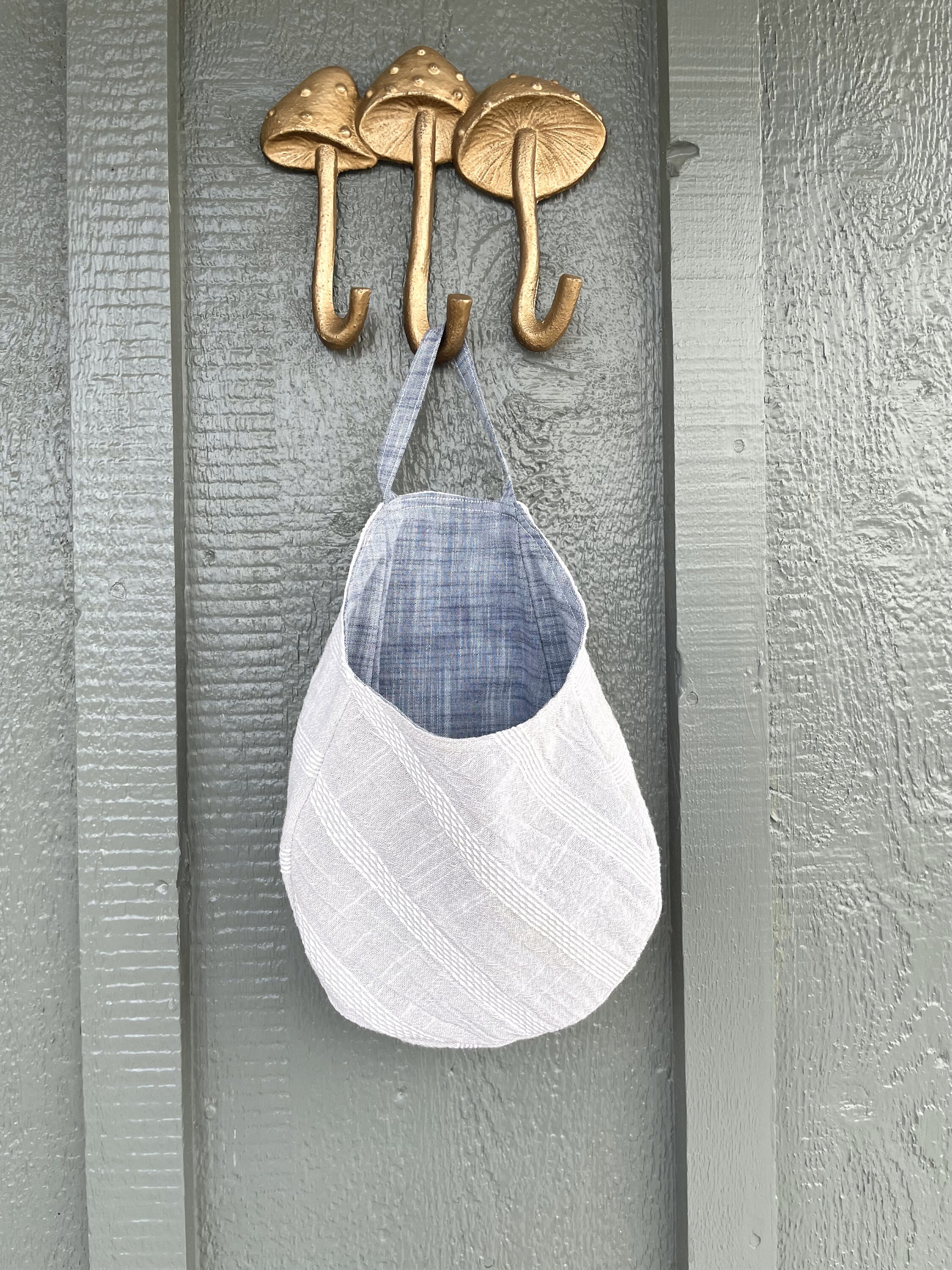 Wall Pod Storage Upcycled Wall Pod Storage Bag Peg Basket Sz Medium Rustic Denim - Etsy