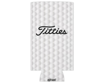 Titties Golf Can Cooler | Funny Golf Gift | Beer Sleeve | Bachelor Party Gift | Golf Drink Insulator | Gift for Him | Slim & Standard Can