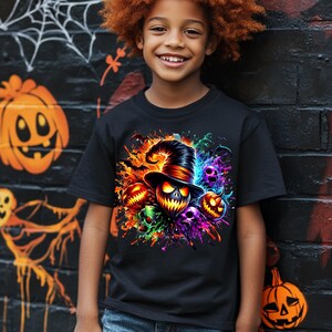 Spooky Dude Pumpkin Face Halloween Boy Kid Printable Clip Art, Kids Halloween png, Retro Halloween png, Fall png, Kids Sublimation, png file