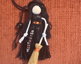 Little Orange Witch Rearview Mirror Tassel