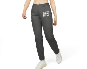 adidas - No todos los que se preguntan están perdidos - Pantalones de chándal unisex de polar - Cita motivadora para correr