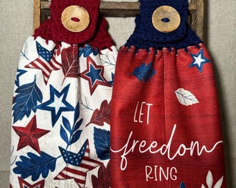 Set of 2 Hanging Patriotic kitchen towels